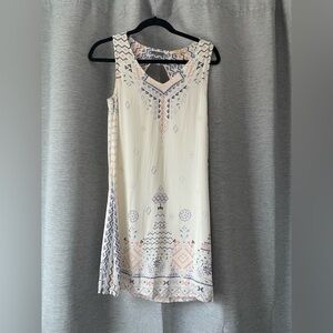 Skies Are Blue Sleeveless Dress - Cream and Blue